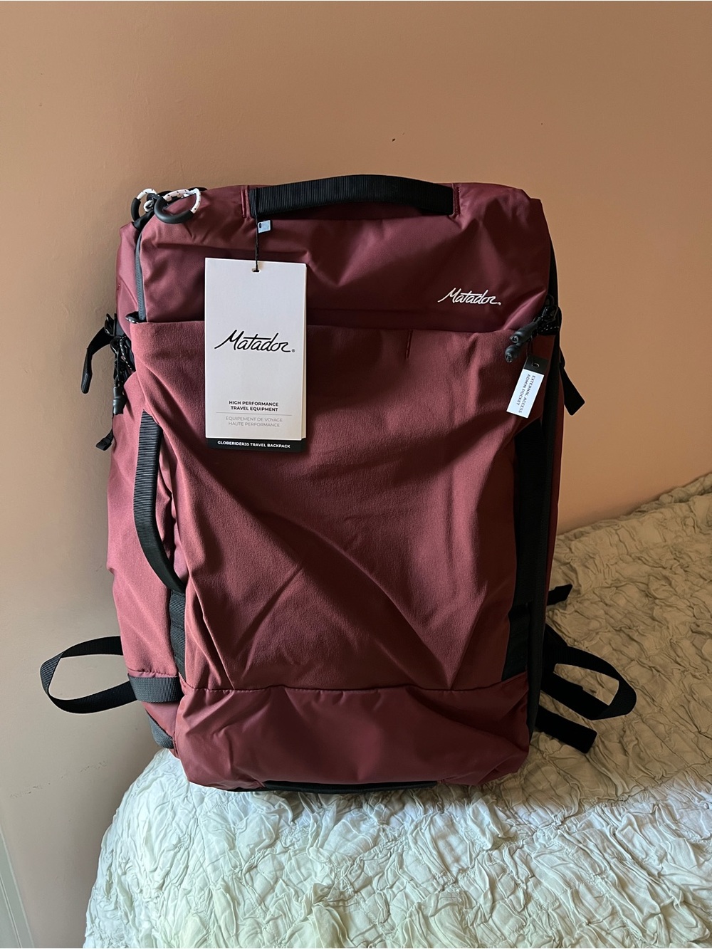 Matador GlobeRider 35 Liter Travel Carry 
-On Backpack in Garnet